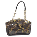 Louis Vuitton Charms Pochette Pvc Over Printed Silk Brown Canvas Clutche & Pouche Bag (Pre-Owned)