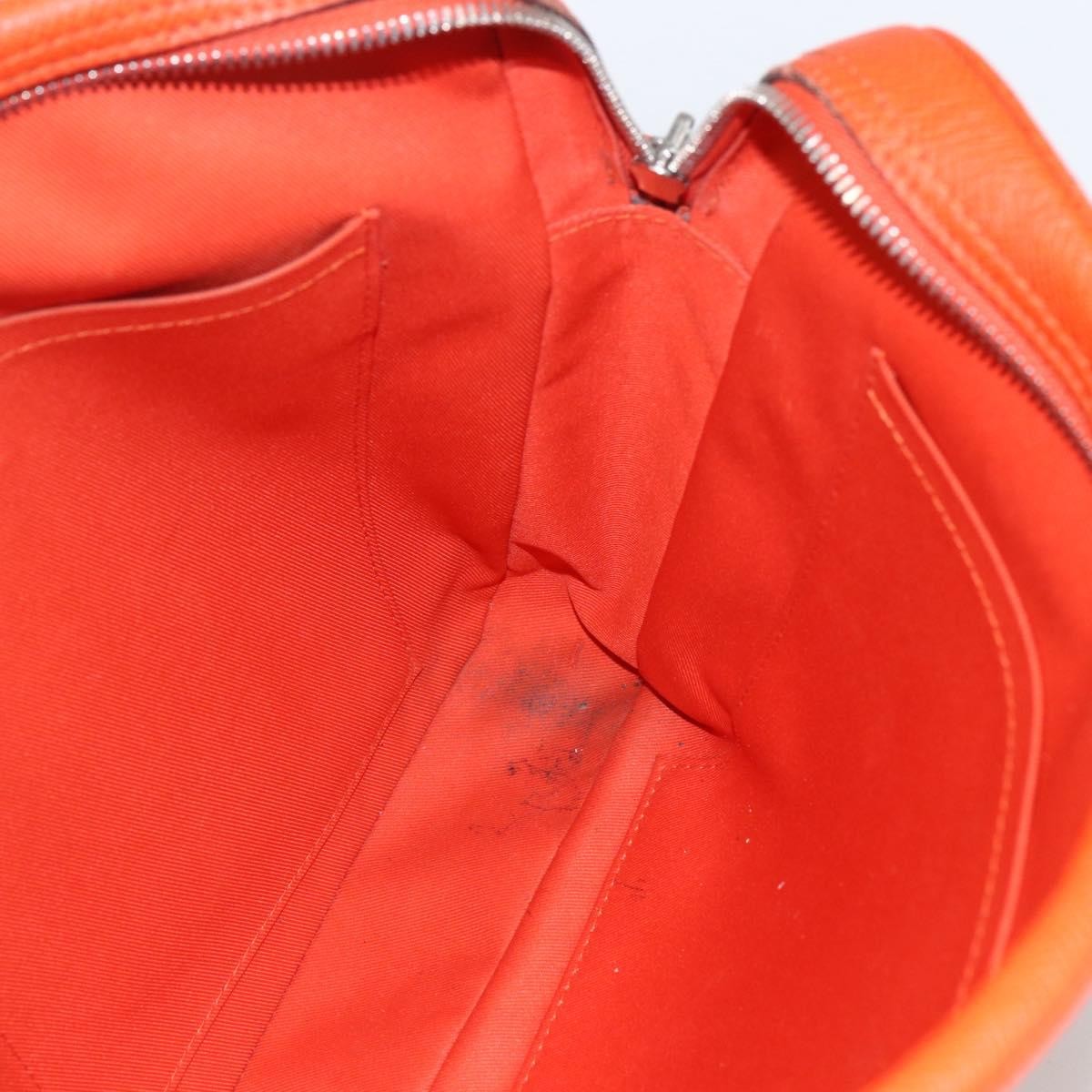 Louis Vuitton Porte-Documents Voyage Briefcase Taiga Leather Orange Leather Briefcase Bag (Pre-Owned)