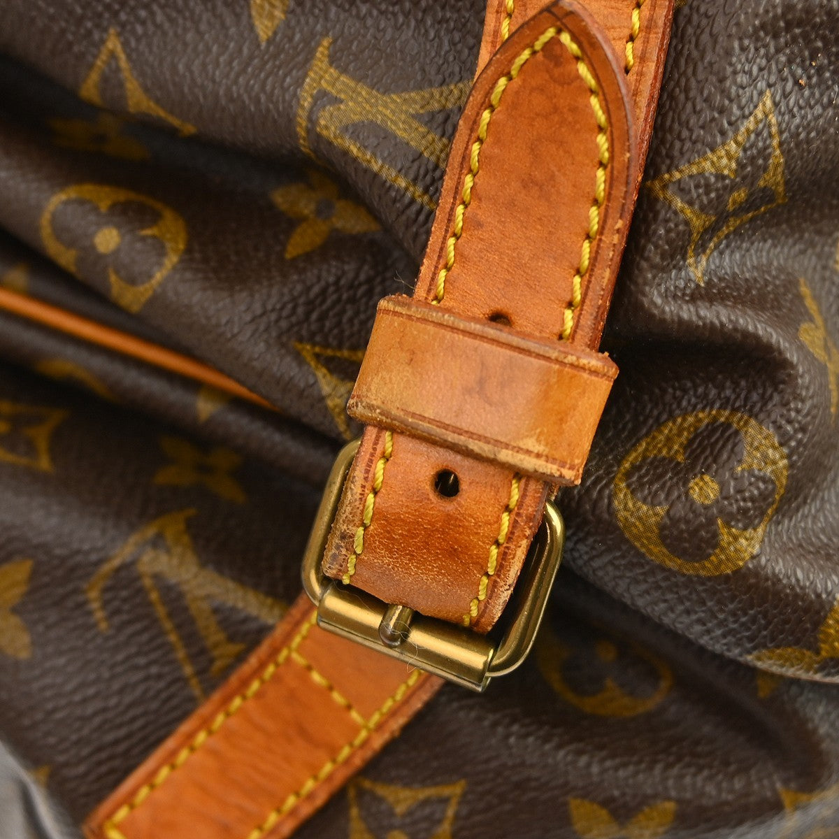 Louis Vuitton Saumur Handbag Monogram Canvas Brown Canvas Shoulder Bag Bag (Pre-Owned)