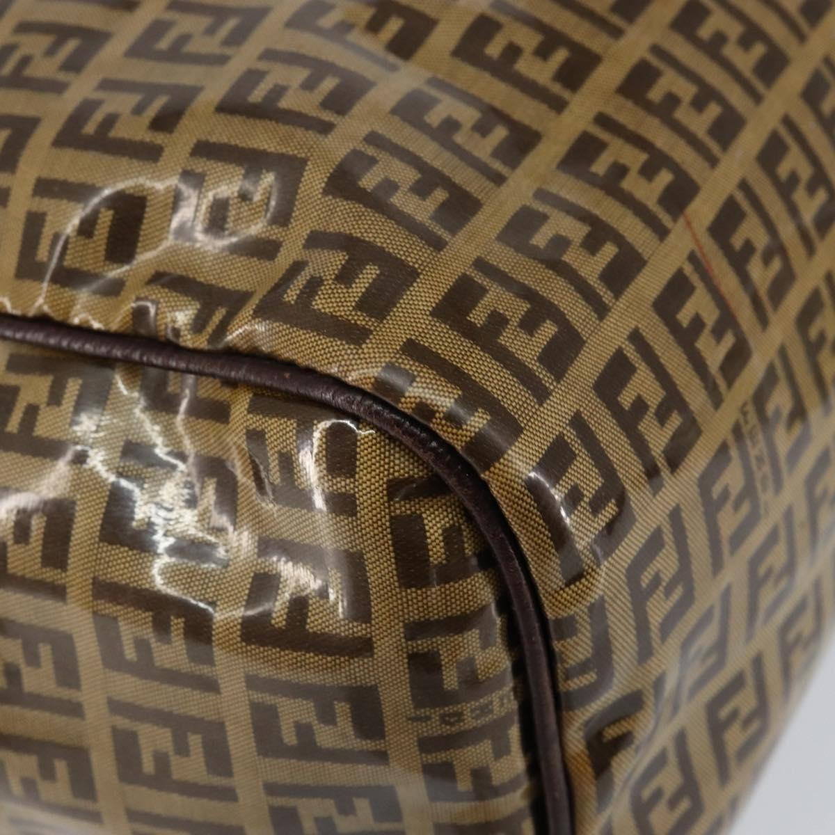 Fendi Zip Tote Canvas Beige Canvas Tote Bag Bag (Pre-Owned)