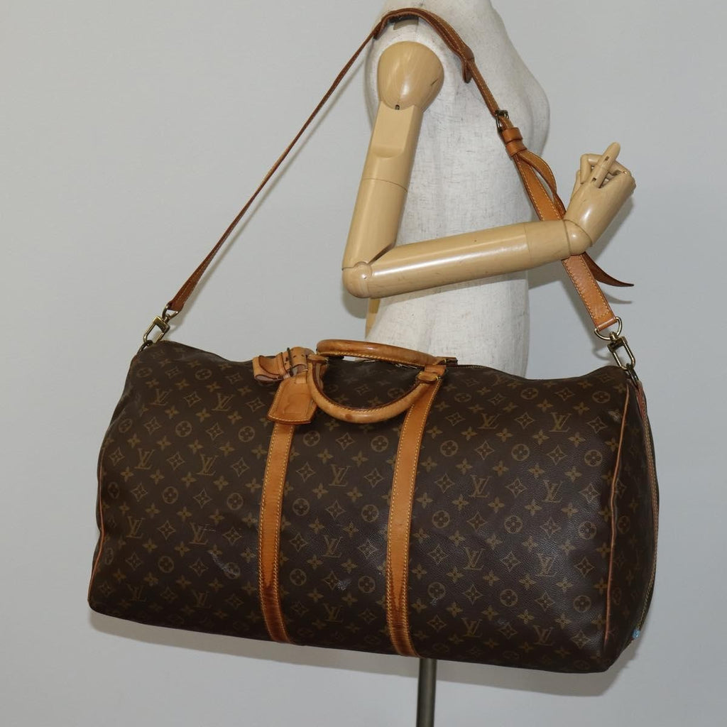 Louis Vuitton Keepall Bandouliere Bag Monogram Canvas Brown Canvas Travel Bag Bag (Pre-Owned)