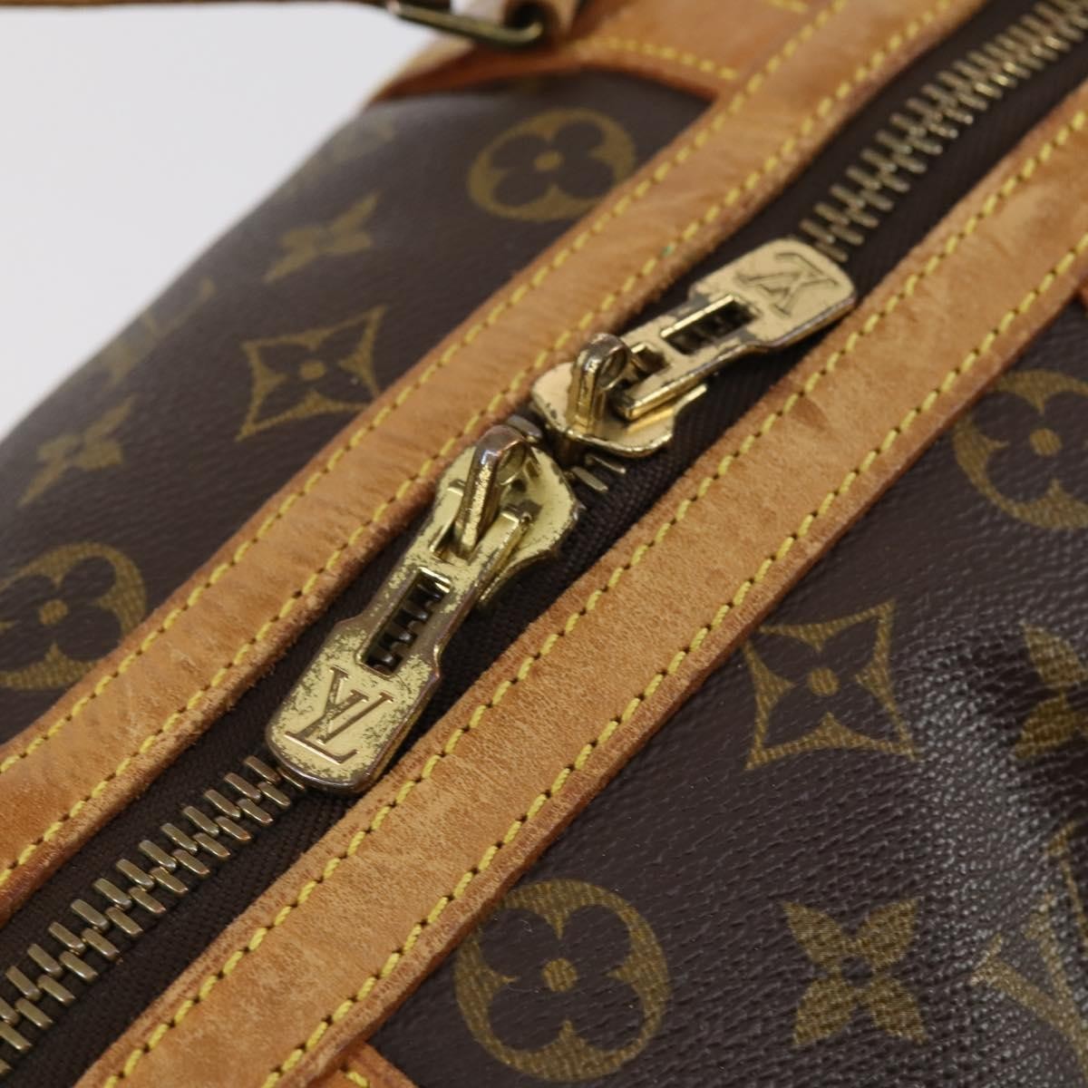 Louis Vuitton Sac Souple Handbag Monogram Canvas Brown Canvas Travel Bag Bag (Pre-Owned)