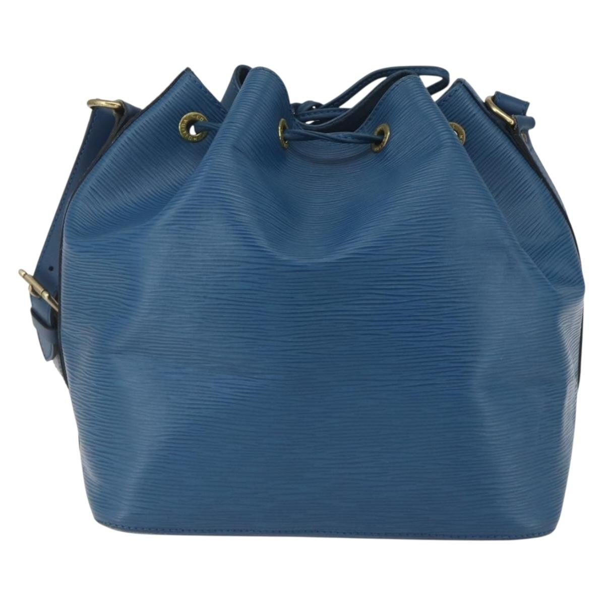 Louis Vuitton Petit Noe Handbag Epi Leather Blue Leather Shoulder Bag Bag (Pre-Owned)