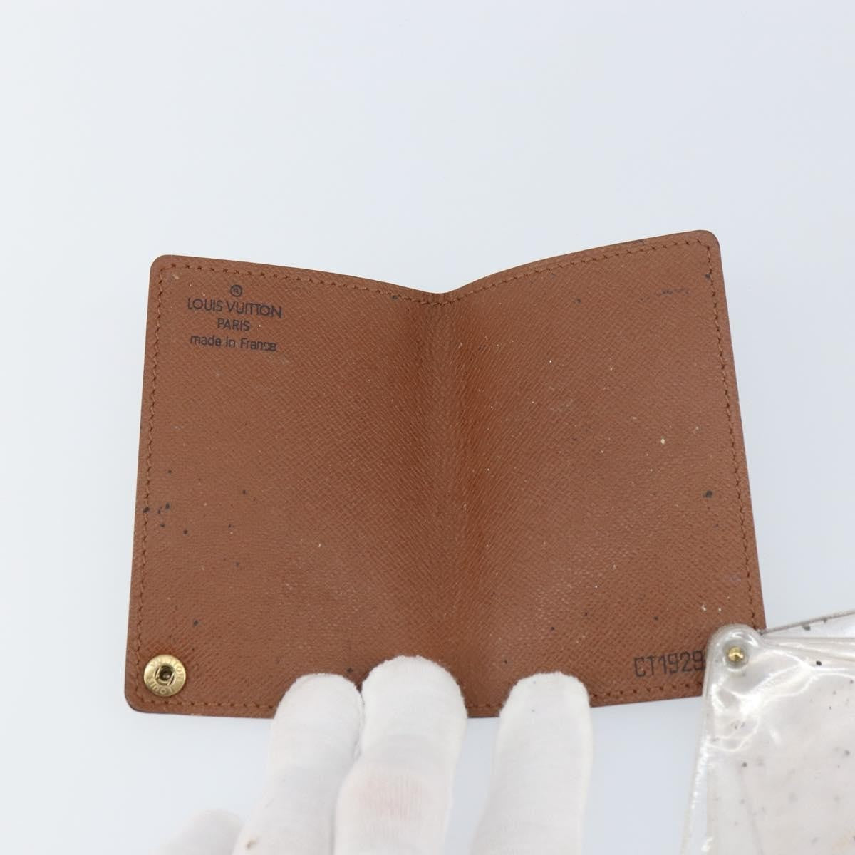 Louis Vuitton Porte Cartes Pression Card Case Monogram Canvas Brown Canvas Card Holders Accessory (Pre-Owned)