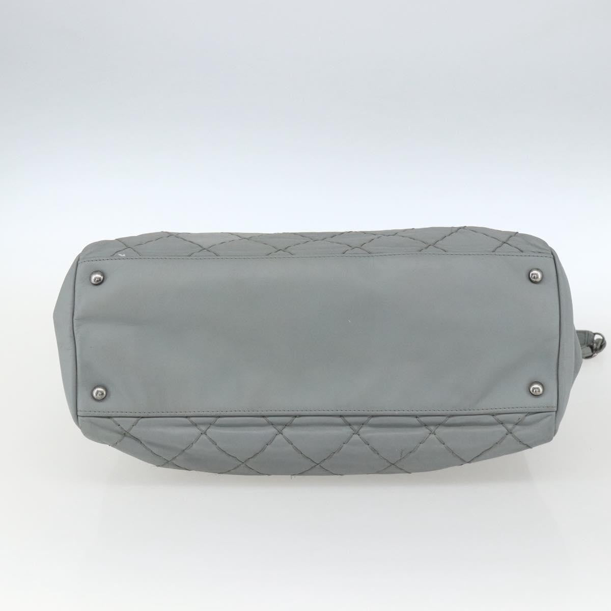Chanel Just Mademoiselle Bag Quilted Leather Gray Leather Shoulder Bag Bag (Pre-Owned)