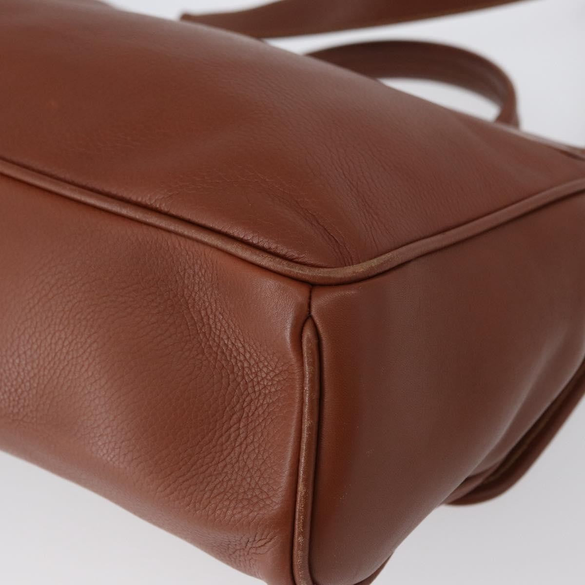 Gucci Vintage Handbag Leather Brown Leather Handbag (Pre-Owned)