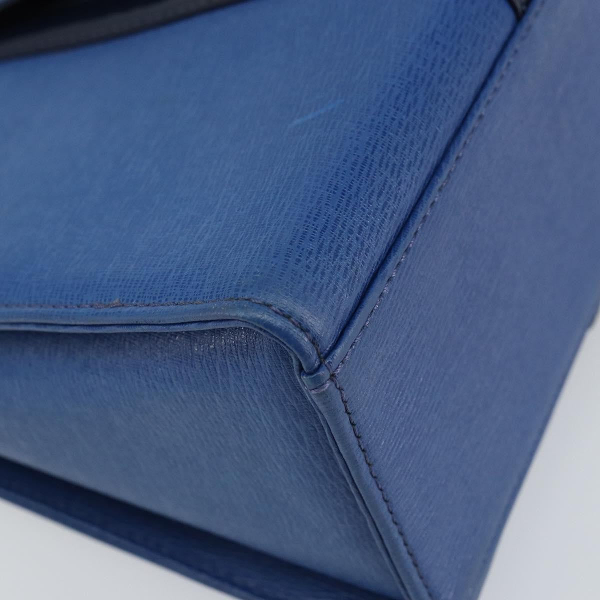 Burberry Vintage Handbag Leather Blue Leather Handbag (Pre-Owned)