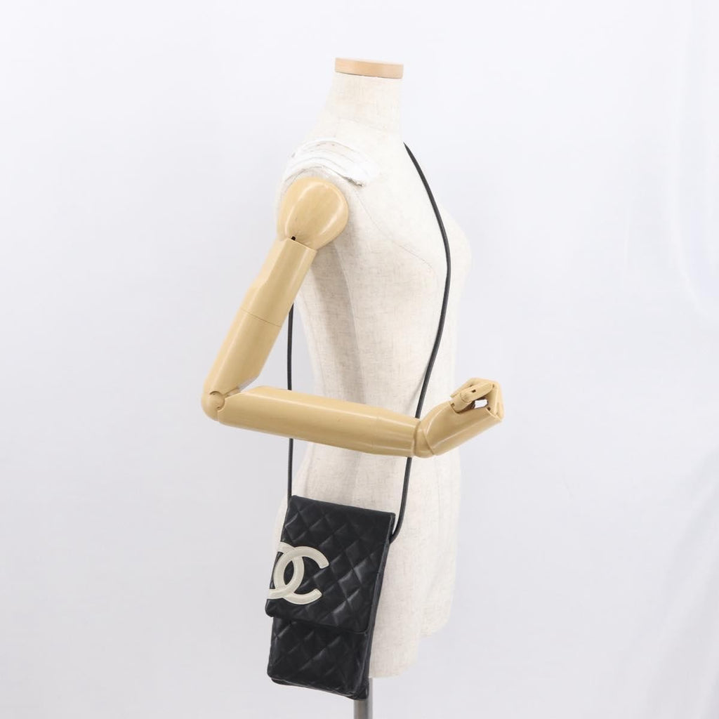 Chanel Cambon Flap Crossbody Bag Quilted Lambskin Silver Leather Shoulder Bag Bag (Pre-Owned)