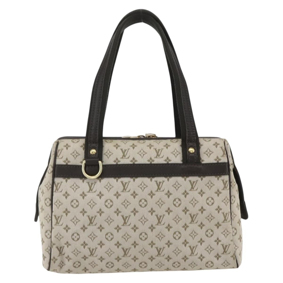 Louis Vuitton Josephine Handbag Mini Lin Khaki Canvas Handbag (Pre-Owned)