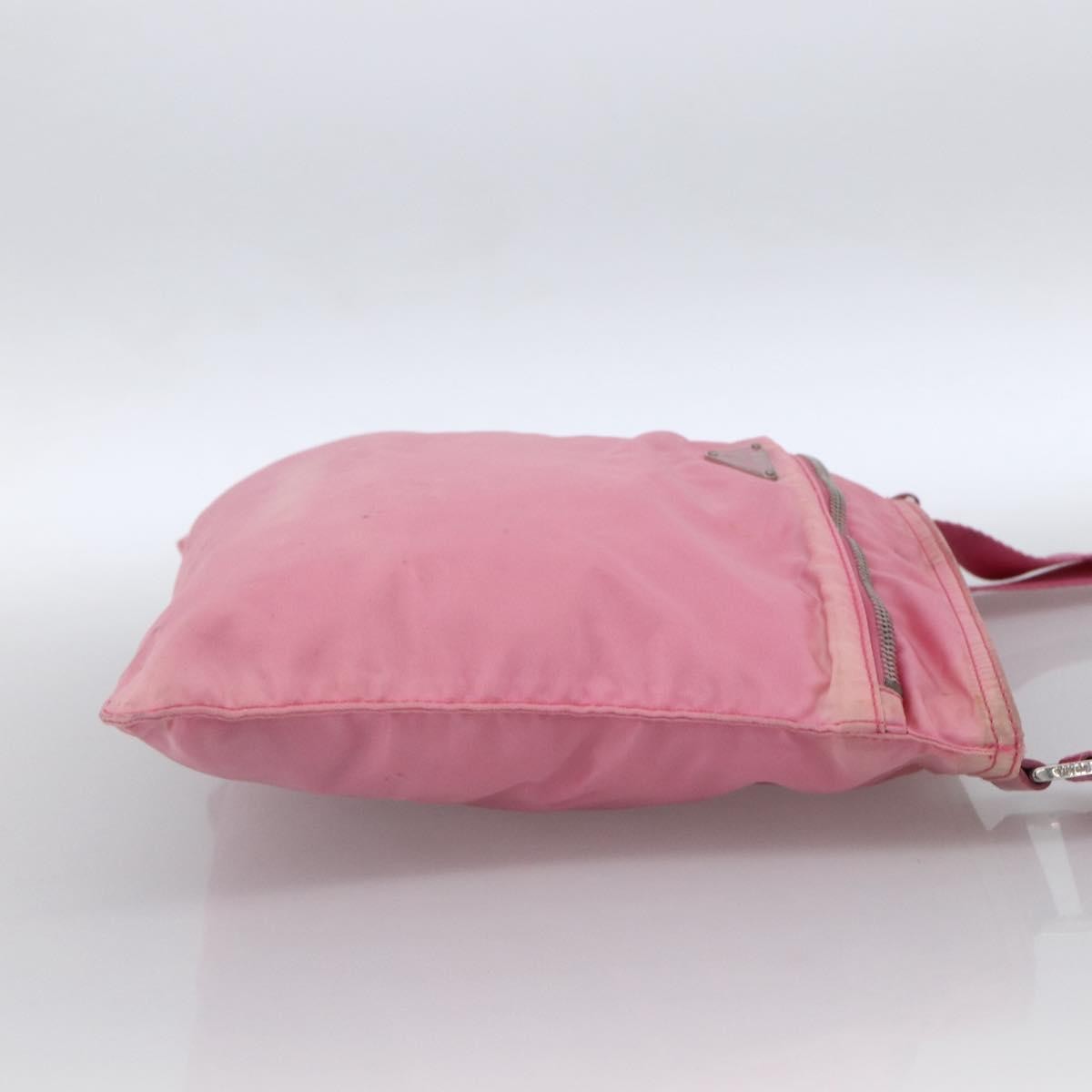 Prada Front Pocket Messenger Bag Tessuto Pink Nylon Shoulder Bag Bag (Pre-Owned)