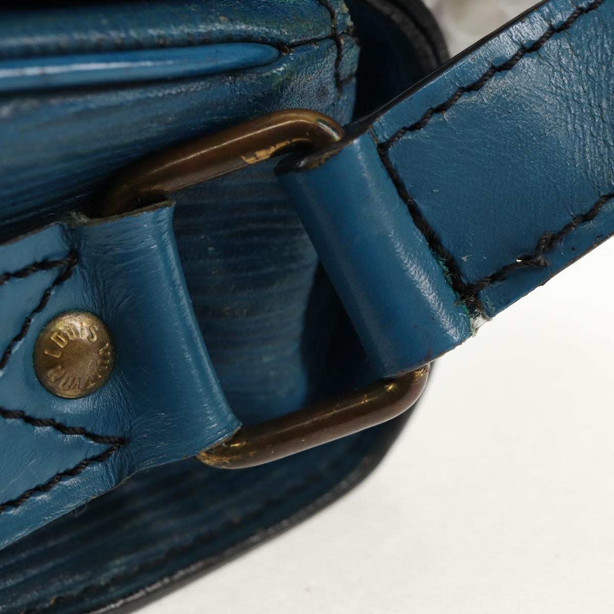 Louis Vuitton Cartouchiere Handbag Epi Leather Blue Leather Shoulder Bag Bag (Pre-Owned)