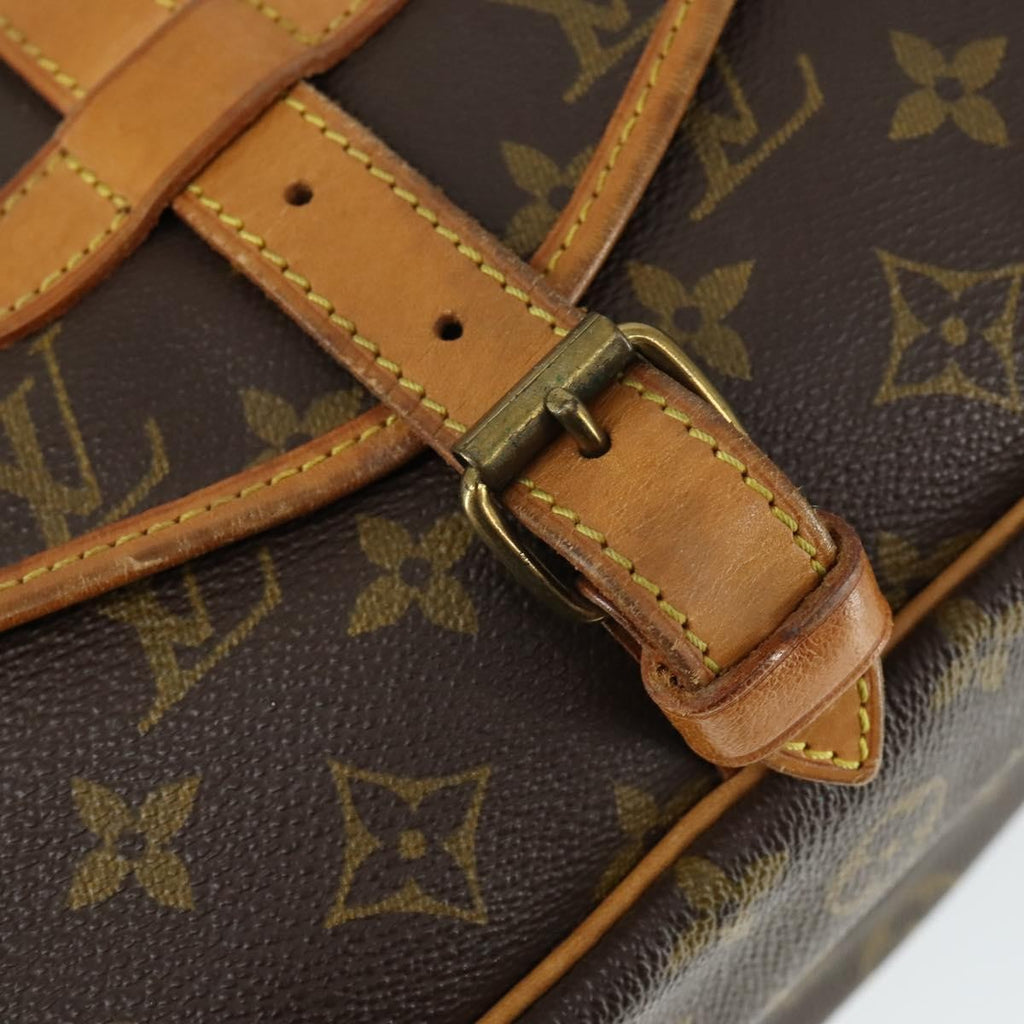 Louis Vuitton Saumur Handbag Monogram Canvas Brown Canvas Shoulder Bag Bag (Pre-Owned)