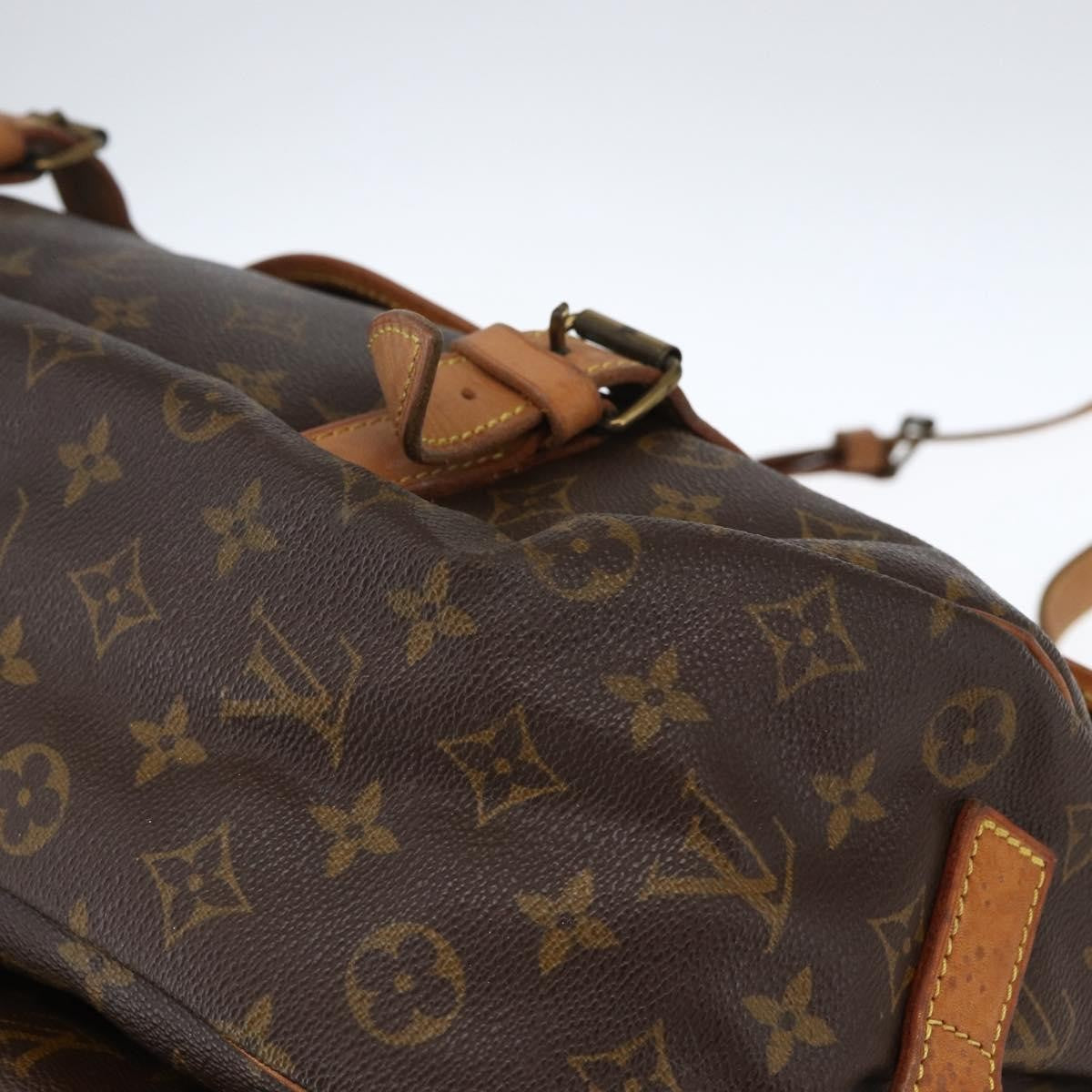 Louis Vuitton Saumur Handbag Monogram Canvas Brown Canvas Shoulder Bag Bag (Pre-Owned)