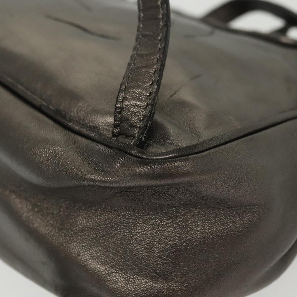 Bottega Veneta Intrecciato Backpack Patent Leather Metallic Leather Backpack Bag (Pre-Owned)