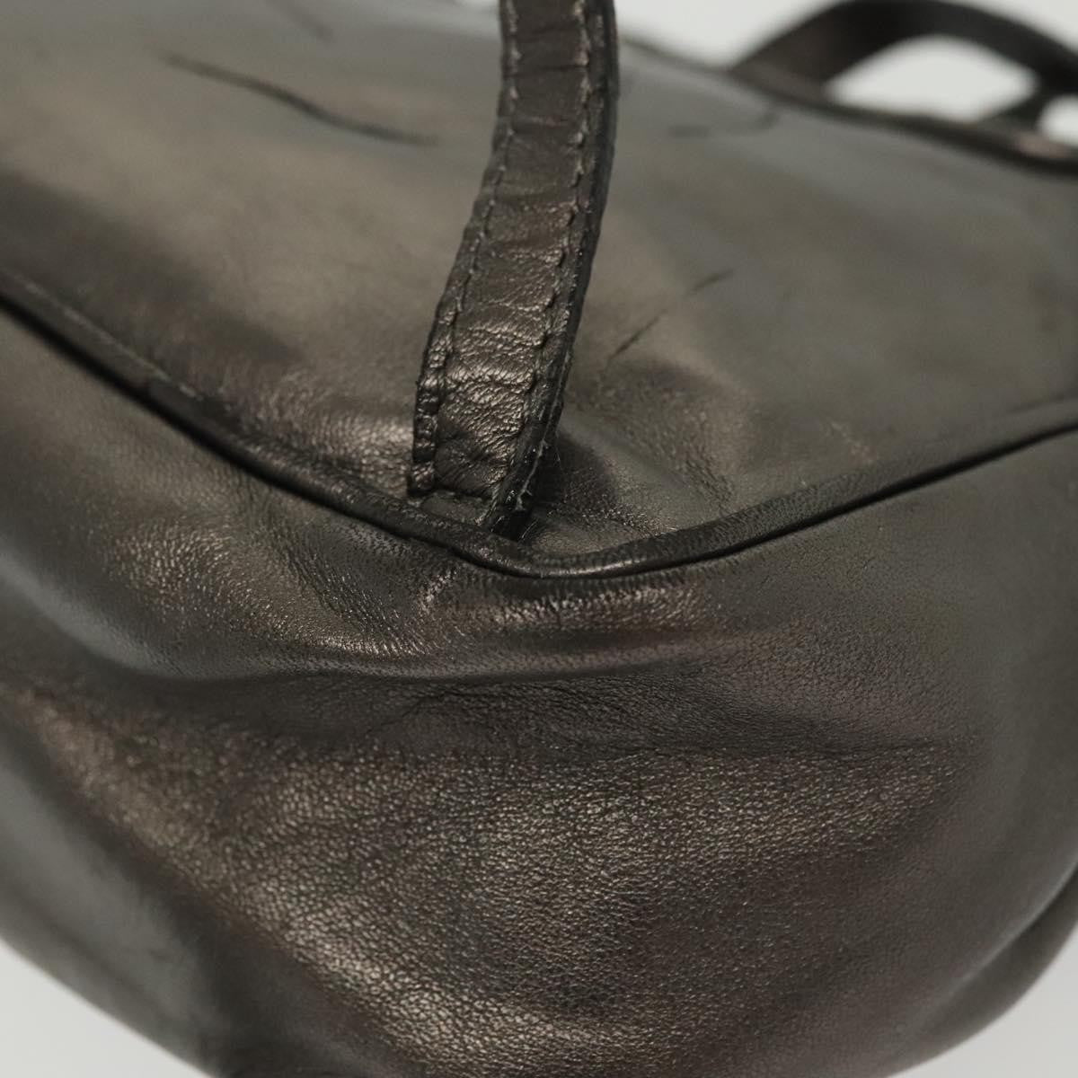 Bottega Veneta Intrecciato Backpack Patent Leather Metallic Leather Backpack Bag (Pre-Owned)