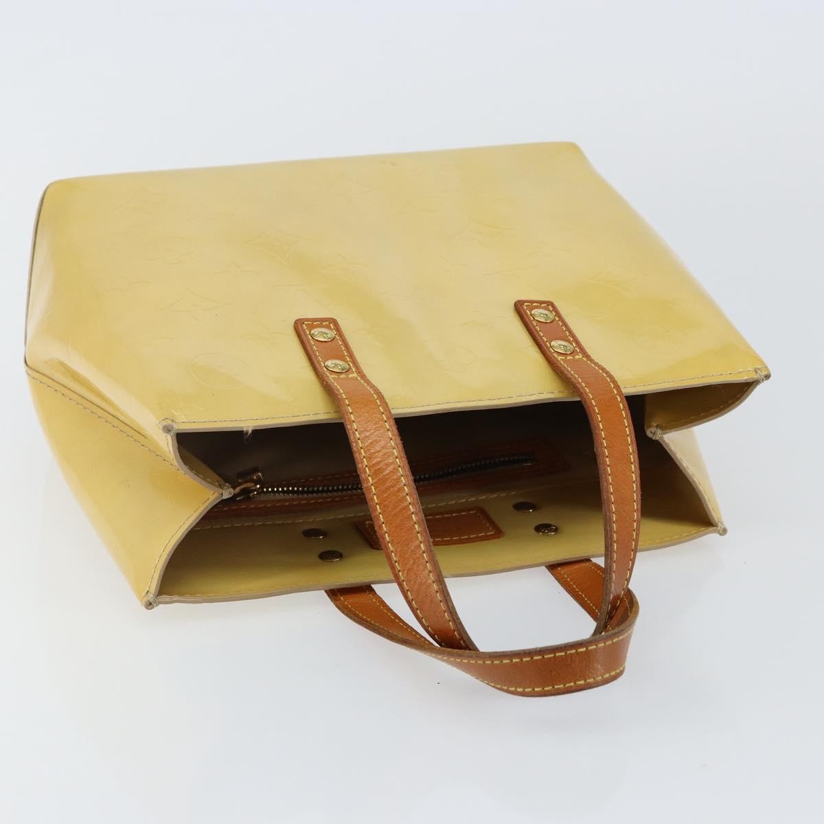 Louis Vuitton Reade Handbag Monogram Vernis Beige Patent_Leather Bag (Pre-Owned)