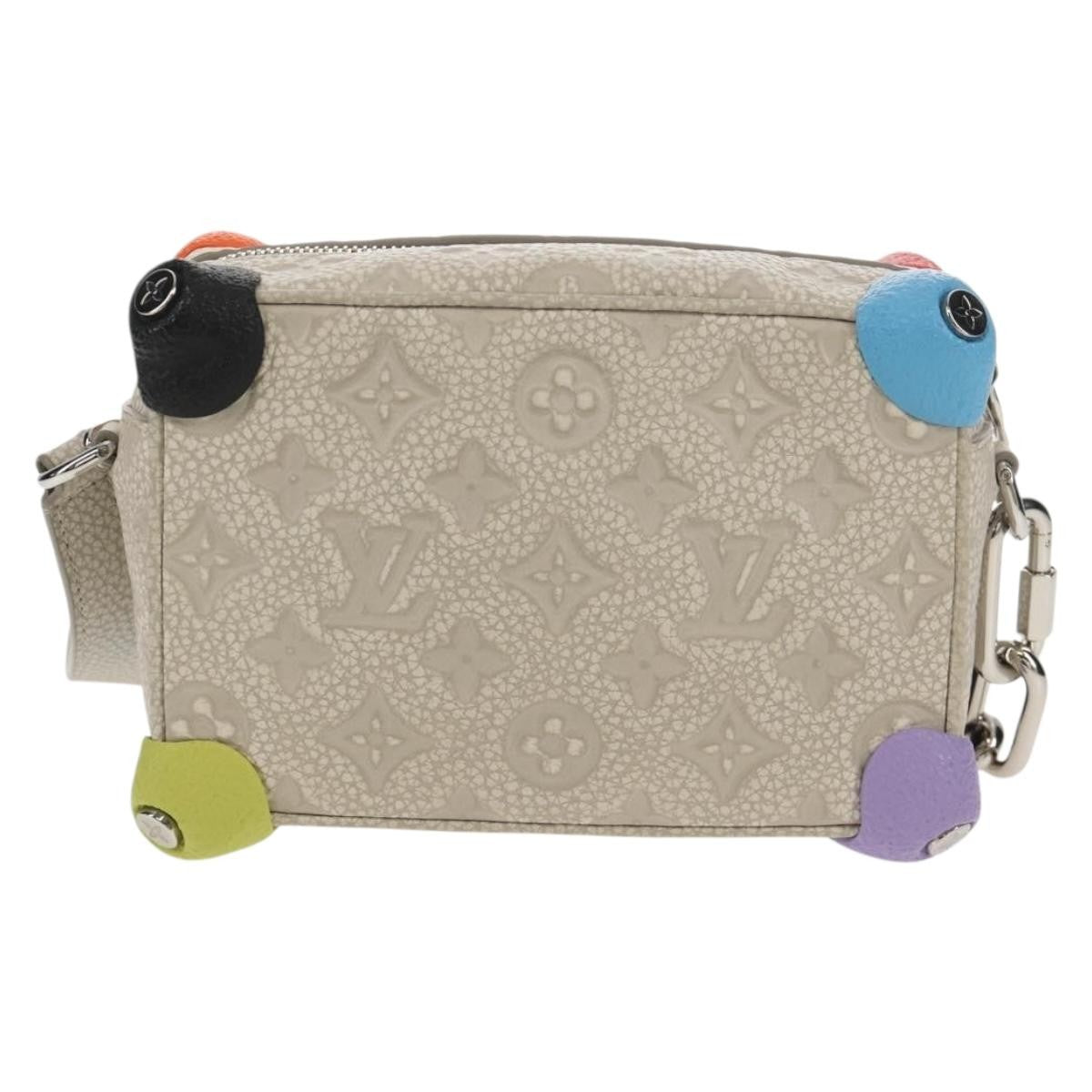 Louis Vuitton Soft Trunk Bag Monogram Taurillon Leather Gray Canvas Shoulder Bag Bag (Pre-Owned)