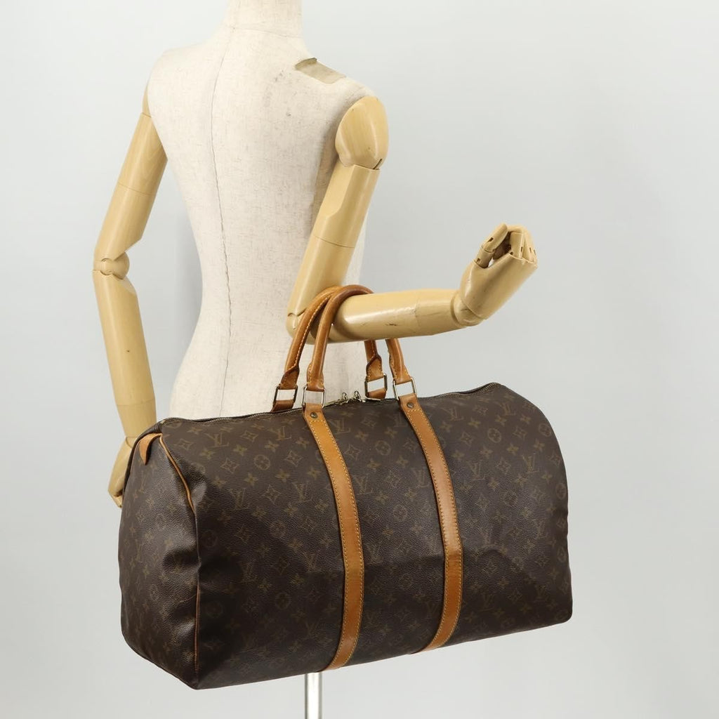 Louis Vuitton Keepall Bag Monogram Canvas Brown Canvas Travel Bag Bag (Pre-Owned)