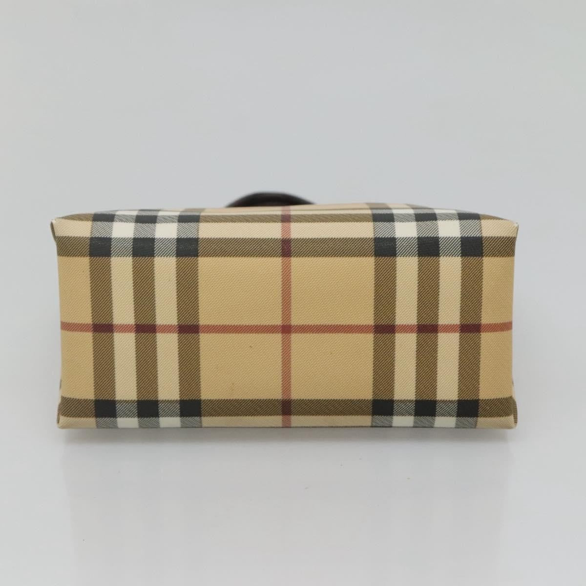 Burberry Nova Check Handbag Nova Check Canvas Beige Canvas Handbag (Pre-Owned)