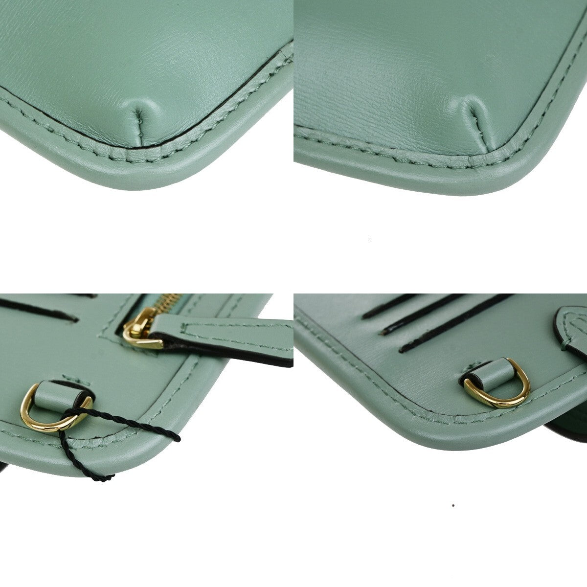 Fendi Smartphone Case Leather Green Leather Bag (Pre-Owned)