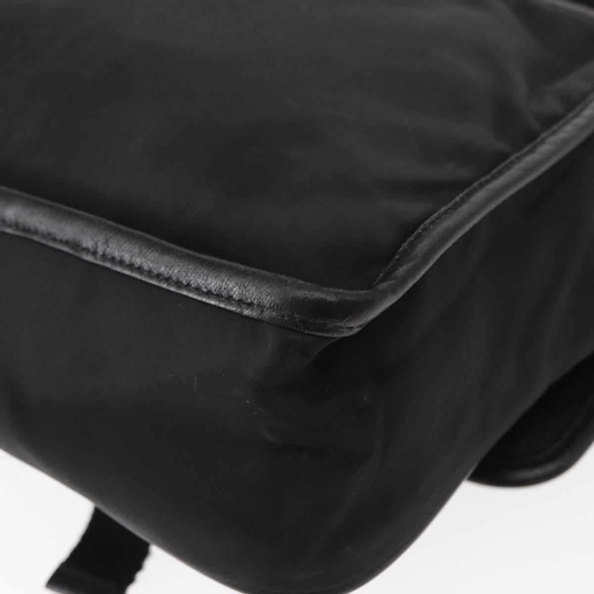 Prada Logo Flap Messenger Bag Tessuto Black Nylon Shoulder Bag Bag (Pre-Owned)