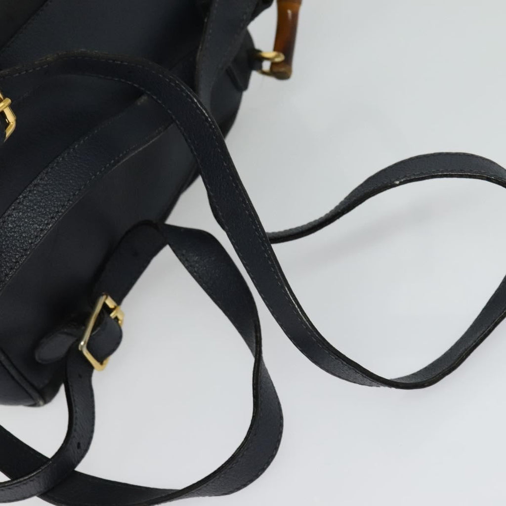 Gucci Gucci Bamboo Backpack Daim Navy Suede Backpack Bag (Pre-Owned)