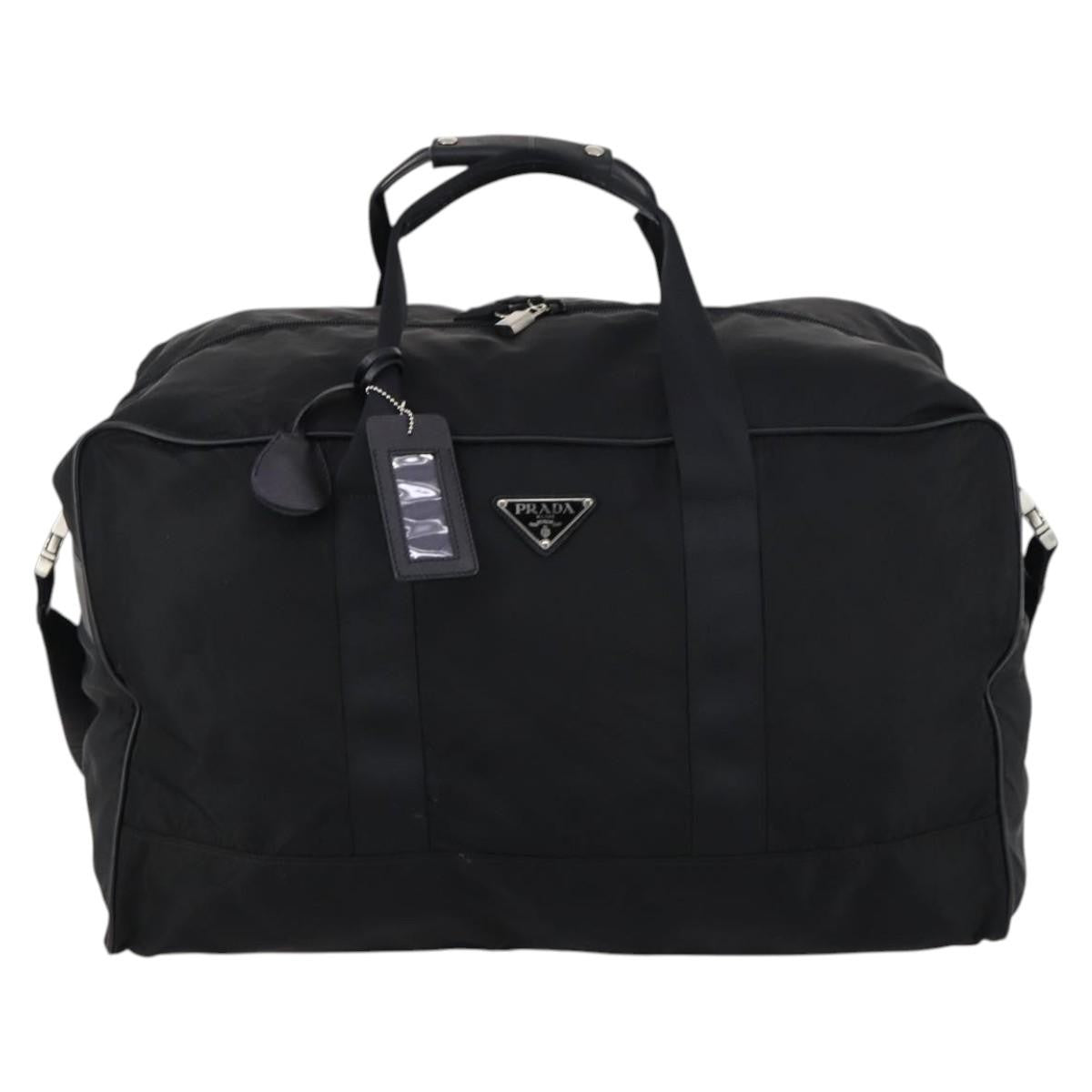 Prada Boston Bag Tessuto Black Nylon Bag (Pre-Owned)