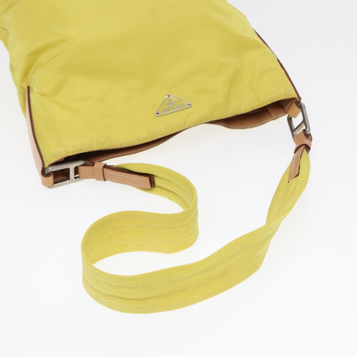 Prada Vintage Shoulder Bag Tessuto Yellow Nylon Shoulder Bag Bag (Pre-Owned)