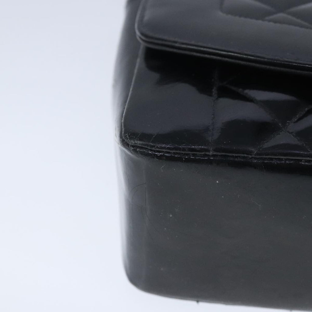 Chanel Vintage So Black Diana Flap Bag Quilted Patent Black Patent_Leather Shoulder Bag Bag (Pre-Owned)