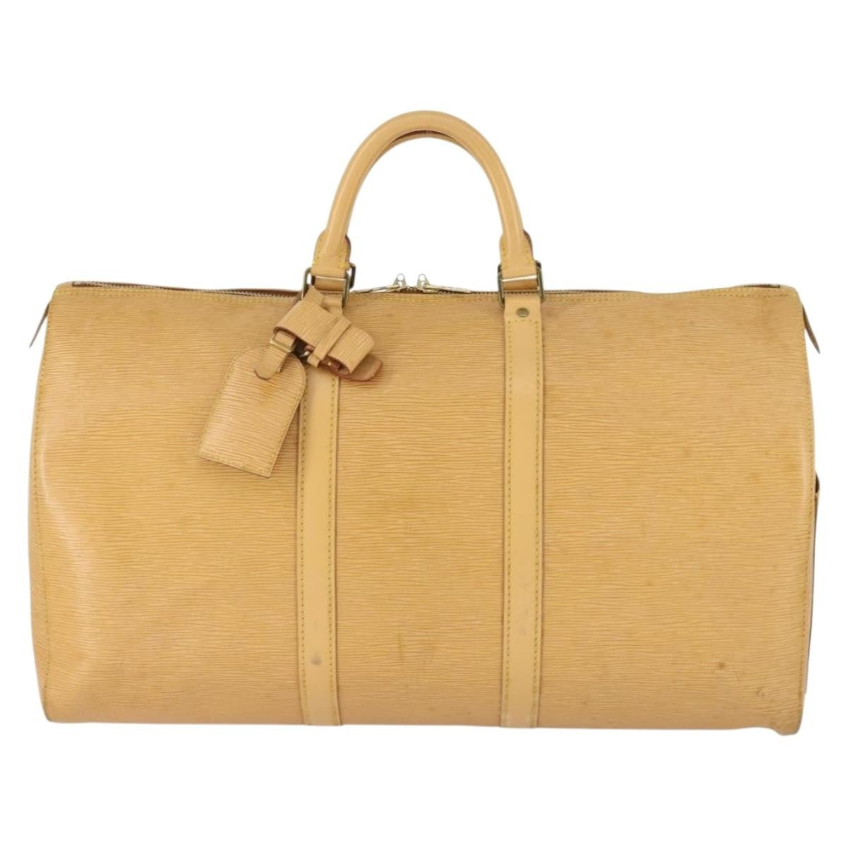Louis Vuitton Keepall Bag Epi Leather Beige Leather Travel Bag Bag (Pre-Owned)