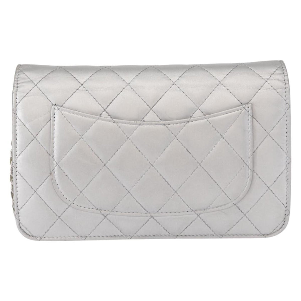 Chanel Reissue 2.55 Wallet On Chain Quilted Lambskin Silver Leather Shoulder Bag Bag (Pre-Owned)