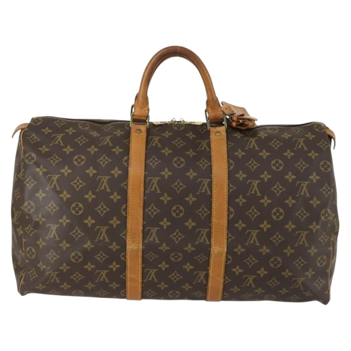 Louis Vuitton Keepall Bag Monogram Canvas Brown Canvas Travel Bag Bag (Pre-Owned)