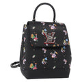 Louis Vuitton Lockme Backpack Floral Printed Leather Black Leather Backpack Bag (Pre-Owned)