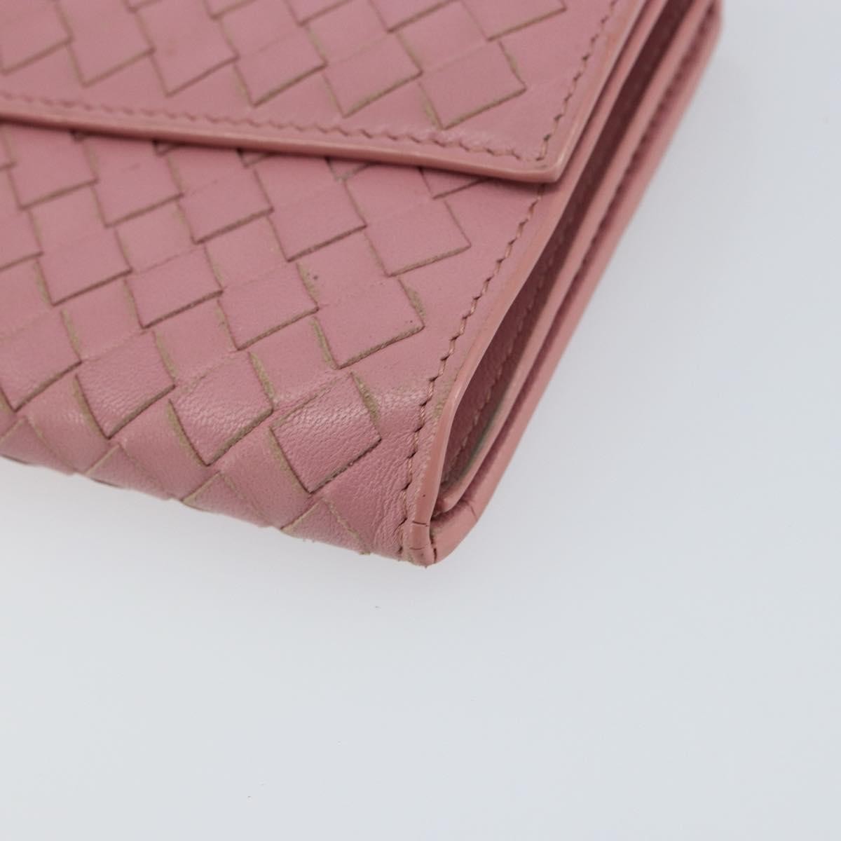 Bottega Veneta Intrecciato Long Zip  Wallet Leather Pink Leather Wallets Accessory (Pre-Owned)
