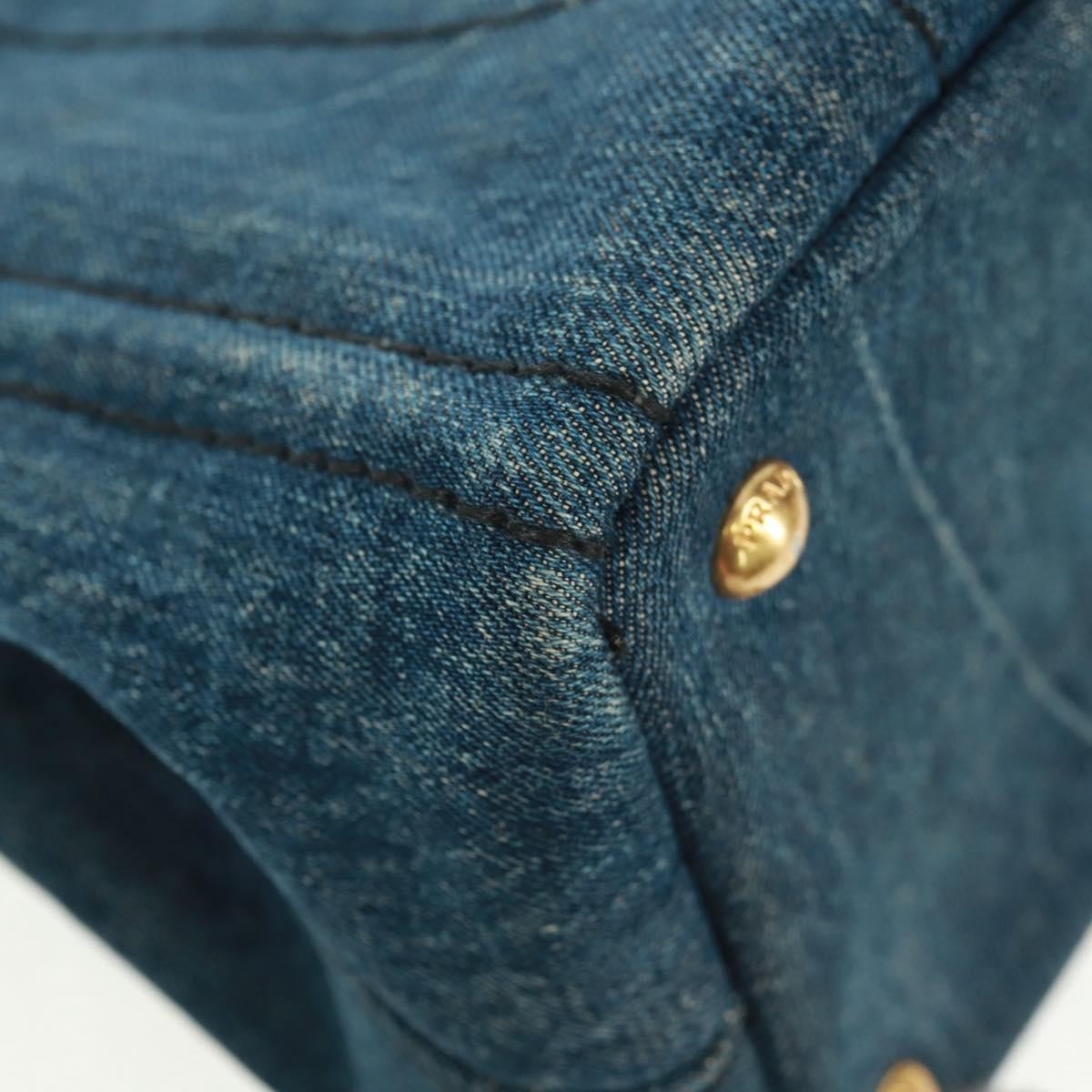 Prada Canapa Tote Denim Blue Denim_Jeans Tote Bag Bag (Pre-Owned)