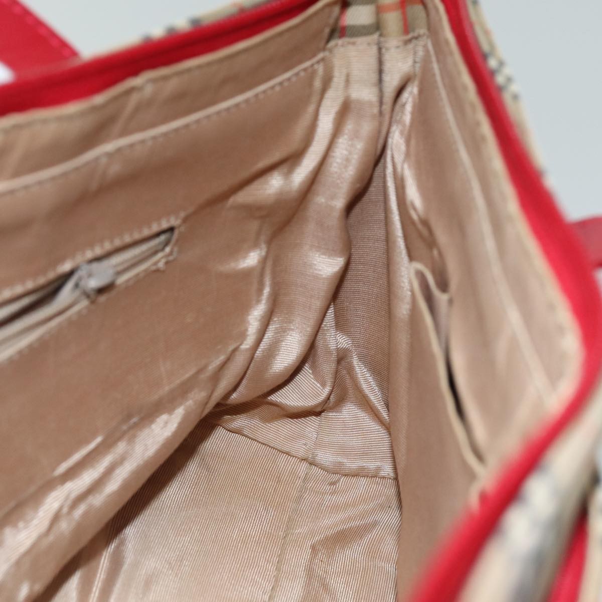 Burberry Nova Check Handbag Nova Check Canvas Beige Canvas Handbag (Pre-Owned)