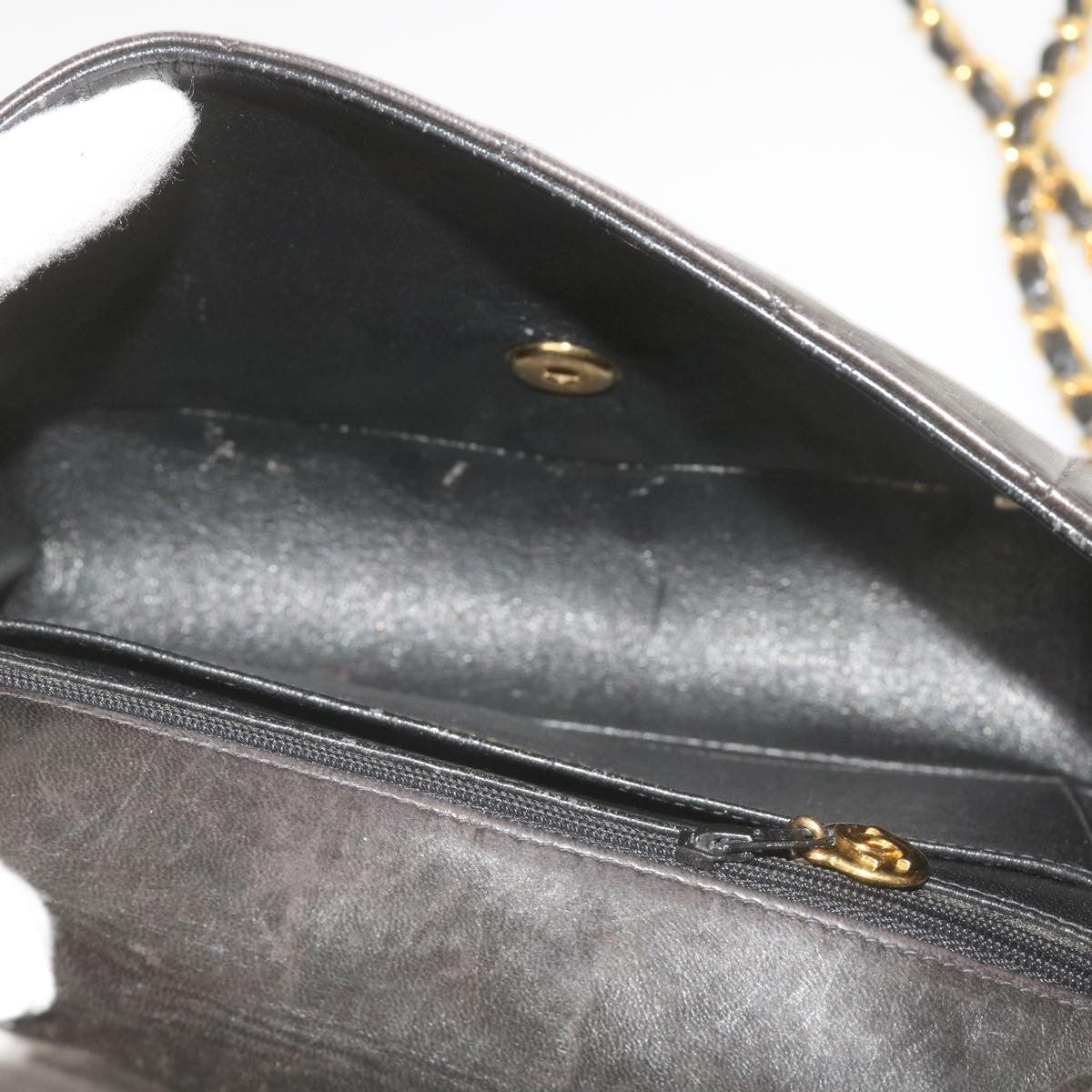 Chanel Vintage Diana Flap Bag Quilted Lambskin Black Leather Shoulder Bag Bag (Pre-Owned)