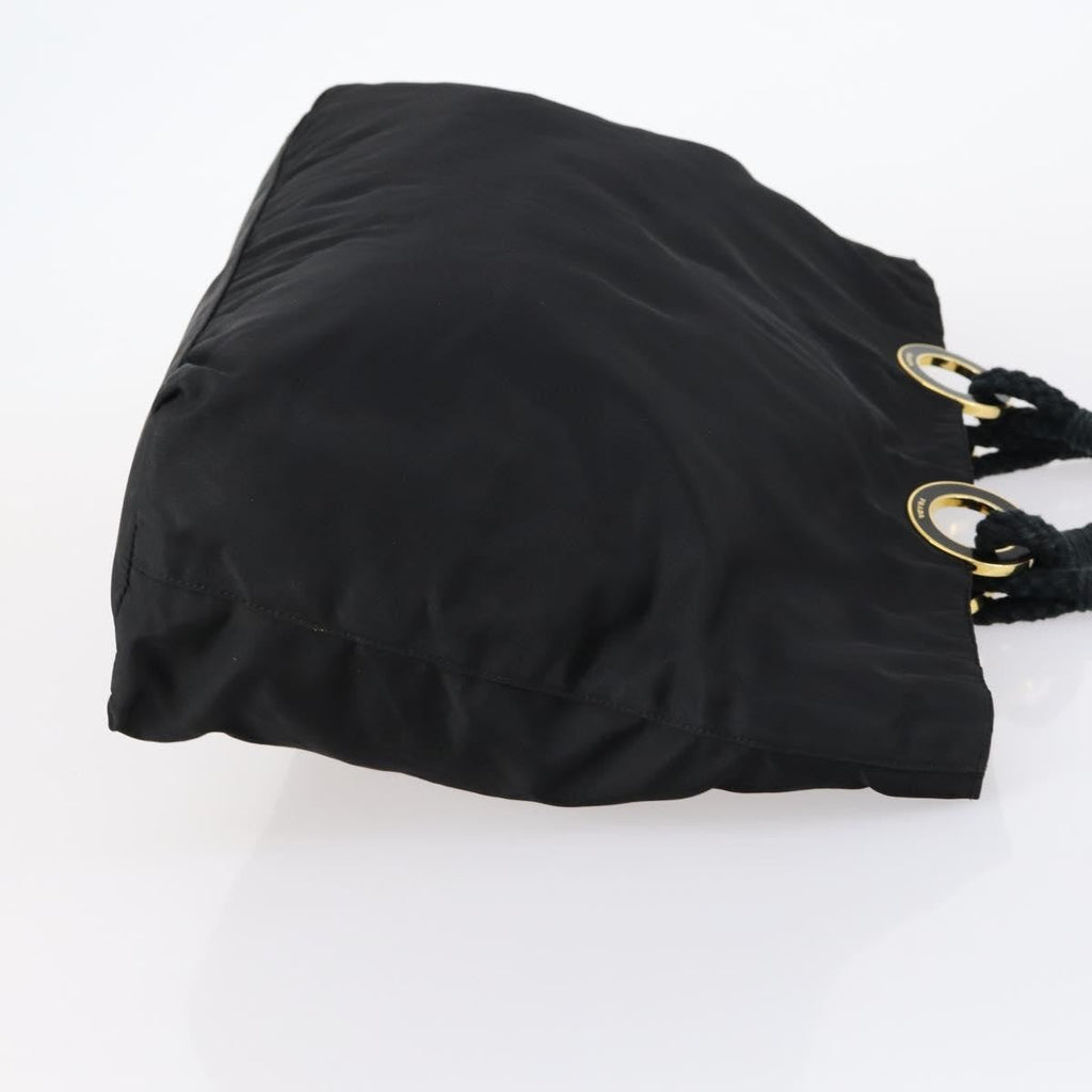 Prada Convertible Metal Handle Satchel Quilted Tessuto Black Nylon Tote Bag Bag (Pre-Owned)