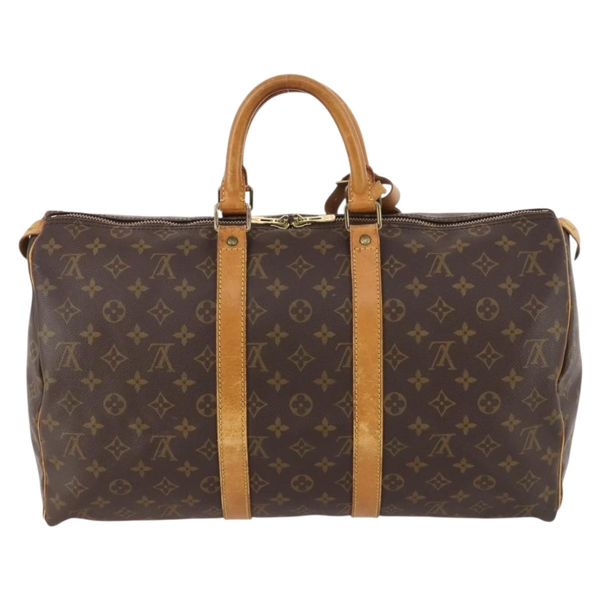 Louis Vuitton Keepall Bag Monogram Canvas Brown Canvas Travel Bag Bag (Pre-Owned)