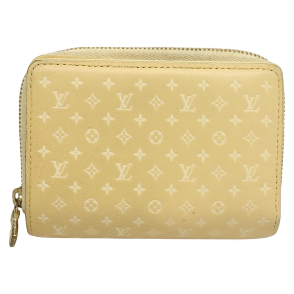 Louis Vuitton Lou Wallet Nanogram Leather Beige Leather Wallets Accessory (Pre-Owned)