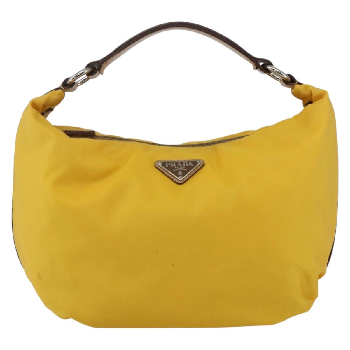 Prada Vintage Shoulder Bag Tessuto Yellow Nylon Shoulder Bag Bag (Pre-Owned)