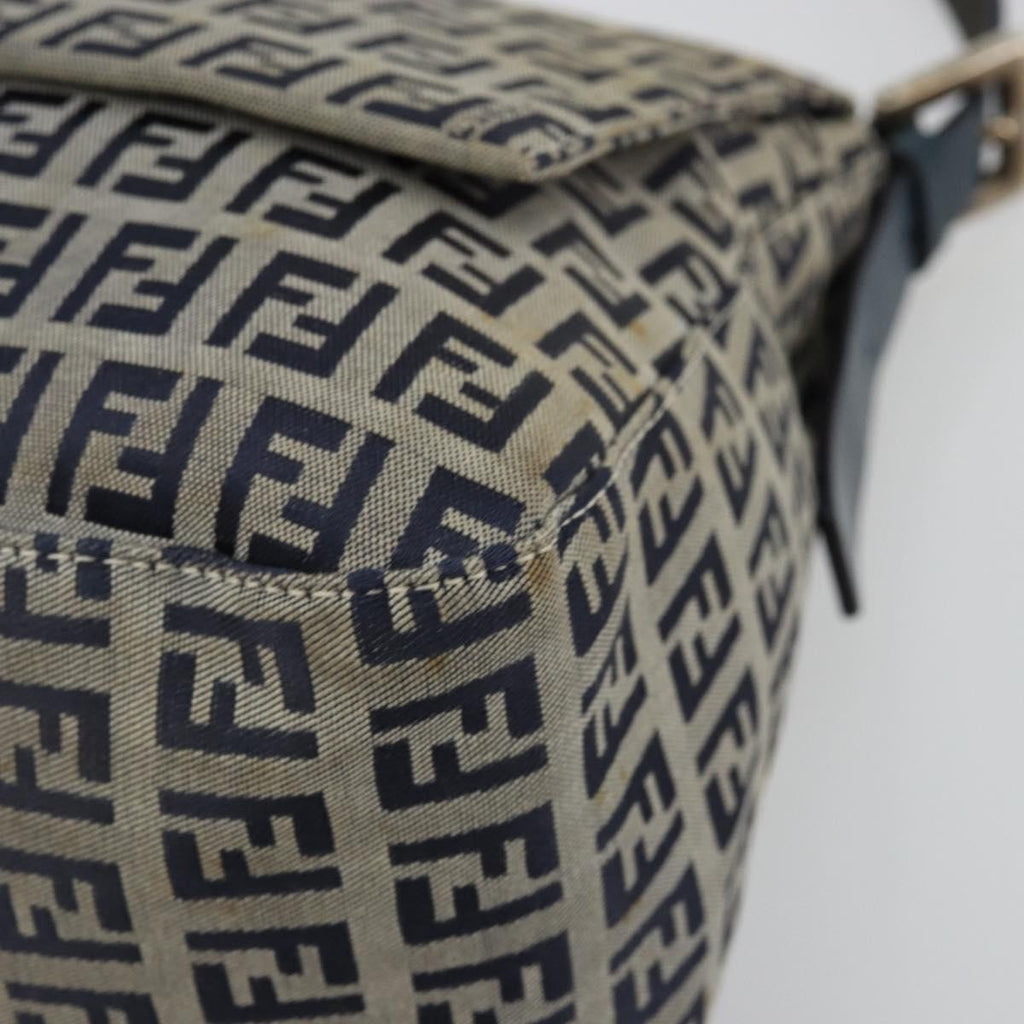 Fendi Mama Forever Bag Zucchino Canvas Navy Canvas Shoulder Bag Bag (Pre-Owned)