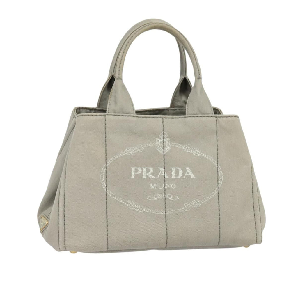 Prada Canapa Tote Canvas Gray Canvas Bag (Pre-Owned)