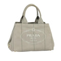 Prada Canapa Tote Canvas Gray Canvas Bag (Pre-Owned)