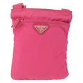 Prada Front Pocket Messenger Bag Re-Nylon With Saffiano Leather Pink Nylon Shoulder Bag Bag (Pre-Owned)
