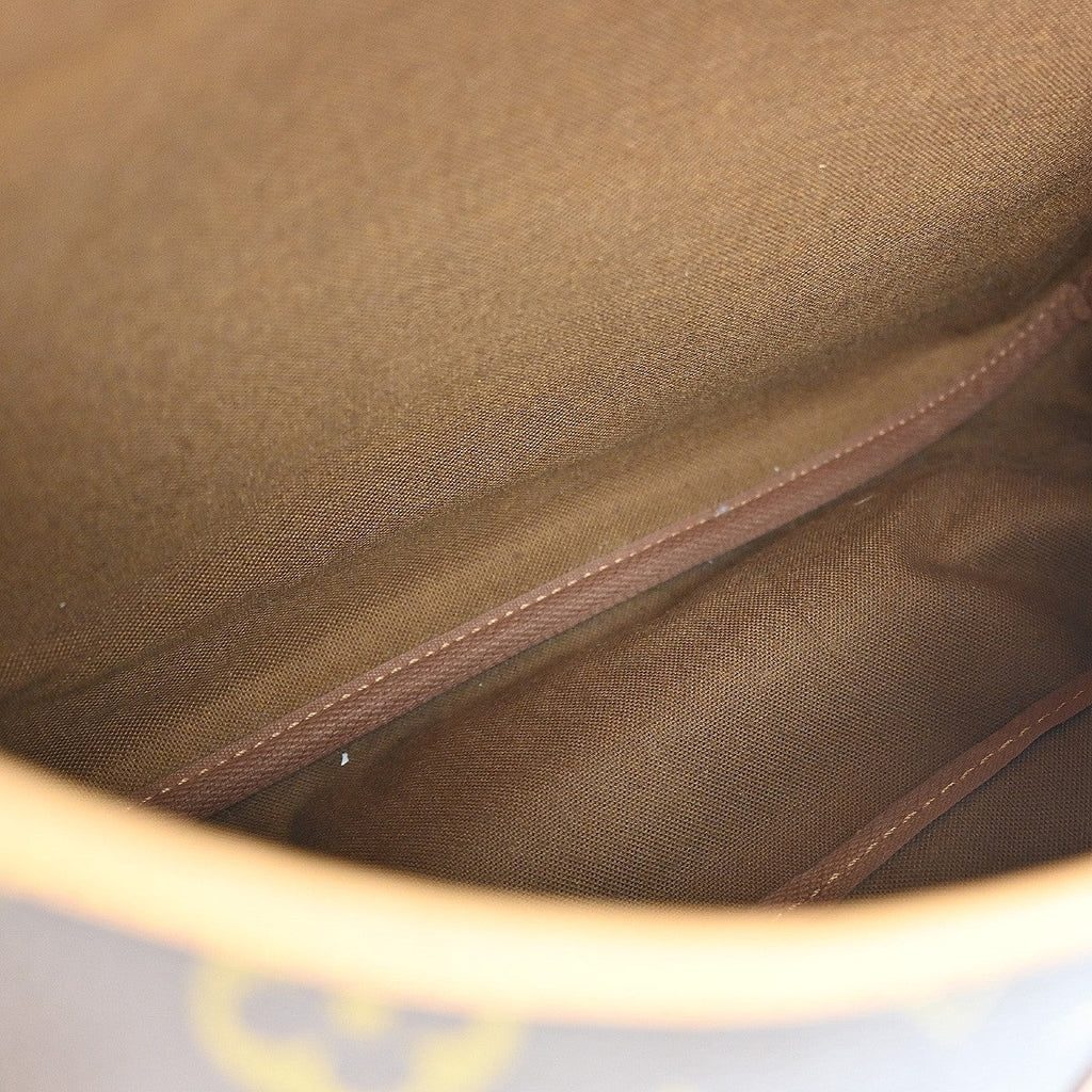 Louis Vuitton Saumur Handbag Monogram Canvas Brown Canvas Shoulder Bag Bag (Pre-Owned)