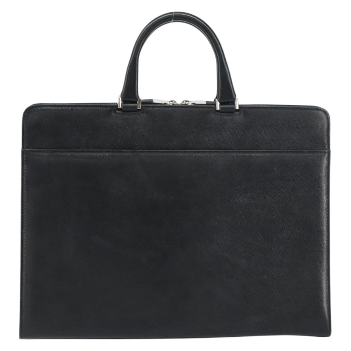 Burberry Vintage Briefcase Leather Black Leather Briefcase Bag (Pre-Owned)