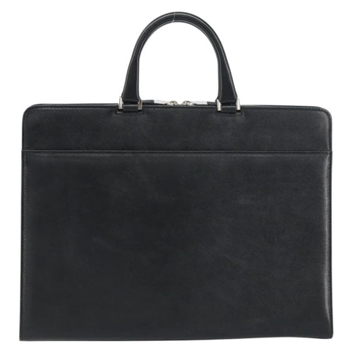 Burberry Vintage Briefcase Leather Black Leather Briefcase Bag (Pre-Owned)