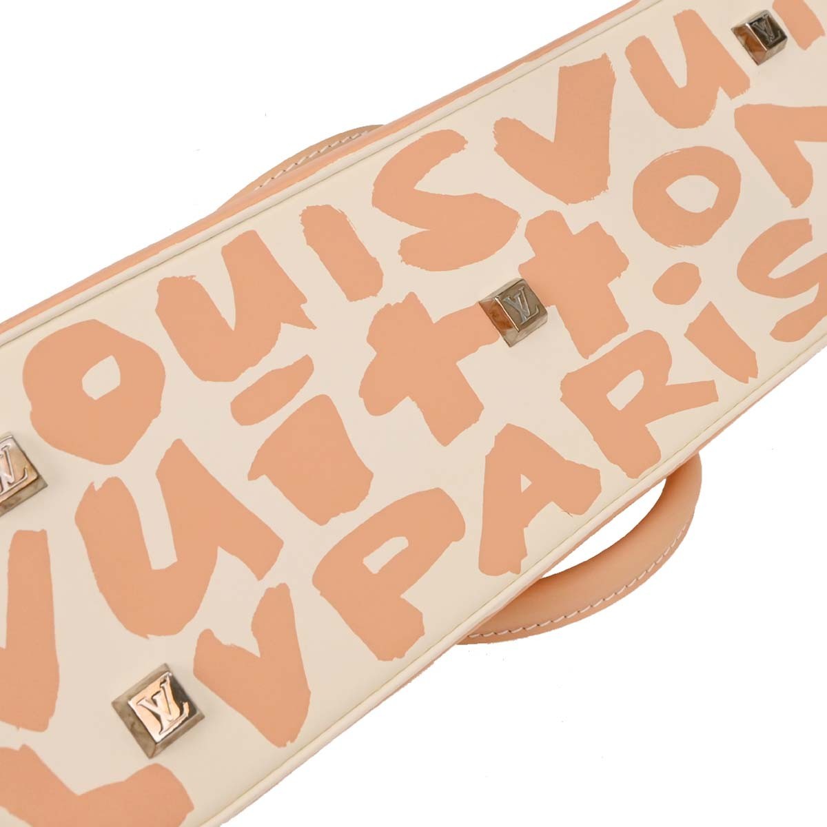 Louis Vuitton Alma Handbag Limited Edition Graffiti Leather Beige Leather Handbag (Pre-Owned)