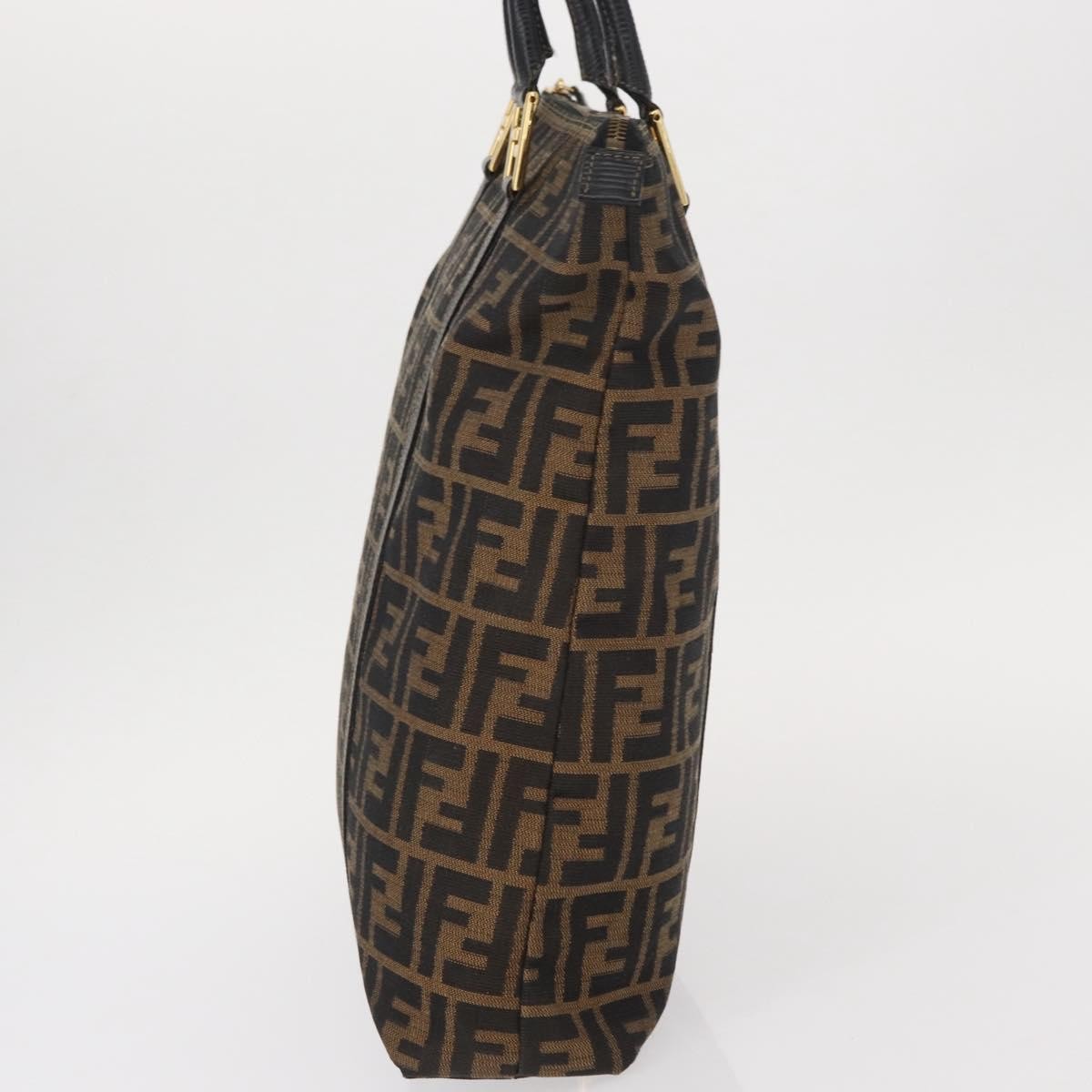 Fendi Zucca Tote Bag Canvas Black Canvas Tote Bag Bag (Pre-Owned)